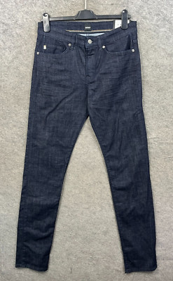 Hugo Boss Herrenjeans 31 x 34 blau Delaware 3 schmale Passform Denim Unterteile Hose neu mit Etikett