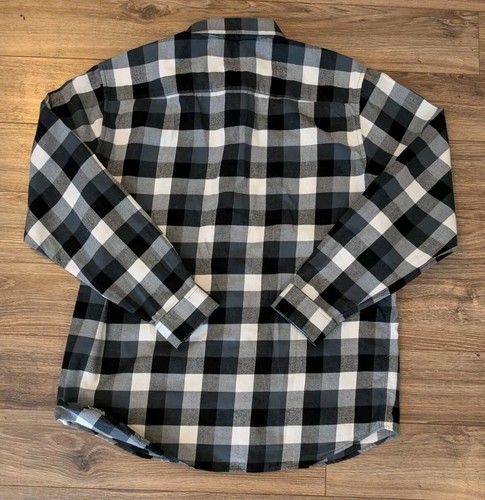 Theory Irving Hunter Plaid Flannel Shirt Mens Gray Black Check LS Button Up - XL - Picture 7 of 9