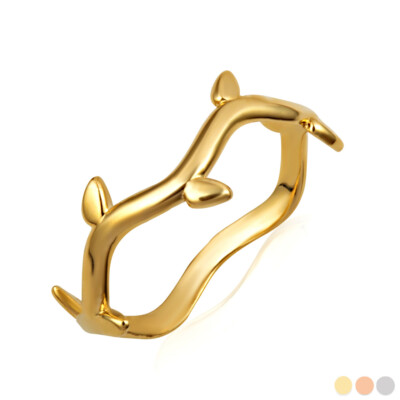 Gold Twig Branch Nature Band Ring