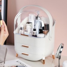 XL White Make Up Organiser Cosmetic Vanity Case Box Drawers Skincare Storage Box