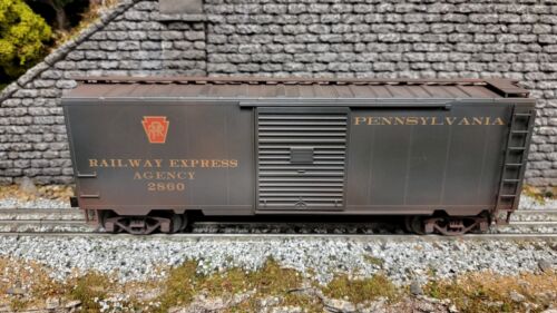 Carro de carga Weaver escala O Pennsylvania Railroad Railway Express Agency ~desgastado~ - Imagen 1 de 4