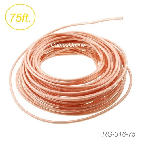 Cable coaxial alta temperatura de 75 ft RG316 a 50 ohmios, RG-316-75 | eBay