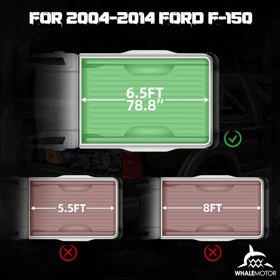 Cubierta rígida triple plegable de 6,5 ft 78,8" para Ford F150 F-150 2004-14 Foto 2 de 4