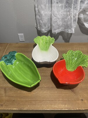 Vintage Made In Japan Radish Celery Pepper Plate Set Wall Decor Serve Ware