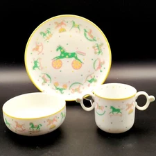 Lynn Hollyn Tuscany Toyland Toddler Dish Set (Plate, Bowl, Double Handle Cup)