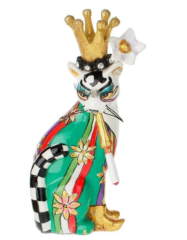 Gatto Tom's Drag Principessa Catherine Scultura Statua Decorato Mano 9 cm NUOVO, fotografia 7 di 9