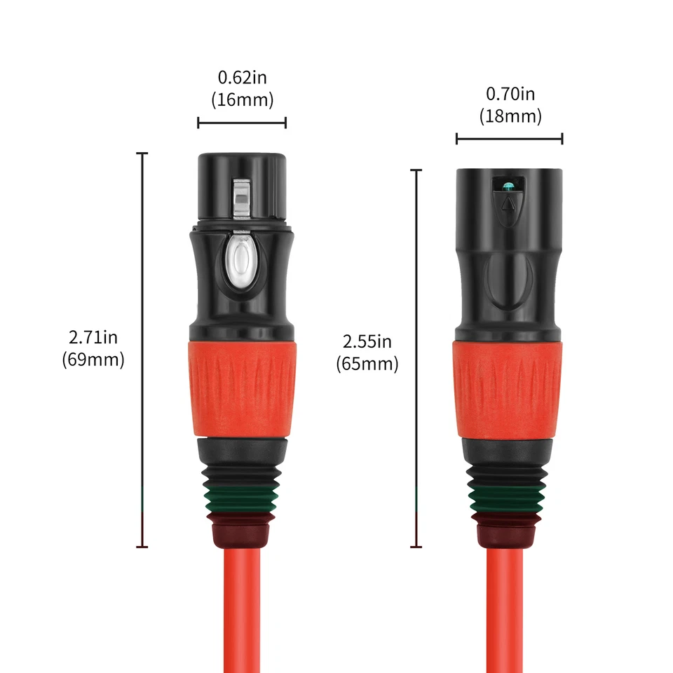 XLR Cables 4 Mic Cable 6ft XLR Male to Female Microphone Cable C9Z9 - Image 3 of 4