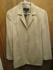 LIZ CLAIBORN COLLECTION LADIES' LONG BEIGE BLAZER JACKET SZ. 8