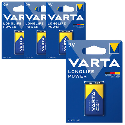 4x Varta Long Life Power 9V E Block 6LP3146 MN 1604 4922 Alkaline Batterie