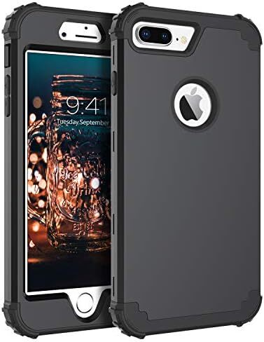 Case for iPhone 8 Plus/iPhone 7 Plus, 3 Layer Hybrid Hard PC Soft Rubber Heavy D