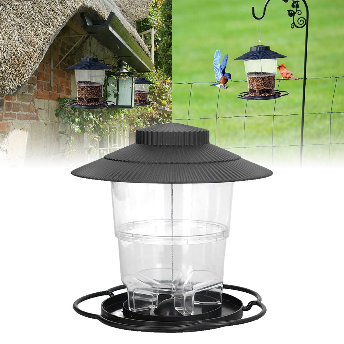 Vogelfutterspender Vogelfutterstation Futterstation Hängend Häuschen Draußen