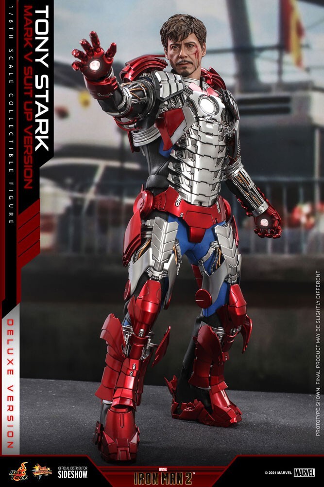 ホットトイズ アイアンマン マークV スーツアップバージョン デラックス 1:6 Hot Toys Iron Man Tony Stark Mark V Suit Up Version Deluxe 1/6