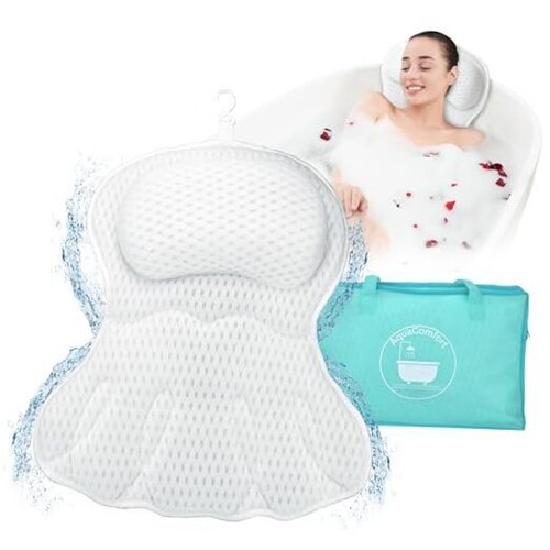 AquaComfort - Bath Pillow - Bathtub Pillow for Head Neck and Back Support -