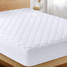 Quilted Mattress Pad Bed Cover Matress Protector Microfilber Fitted Deep Pocket