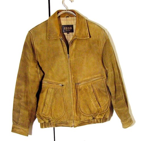 Vtg Distressed Brown Suede Leather Izod 