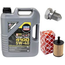 Motoröl Set 5W-40 5 Liter + Ölfilter + Ölablassschraube für Audi Seat Skoda VW