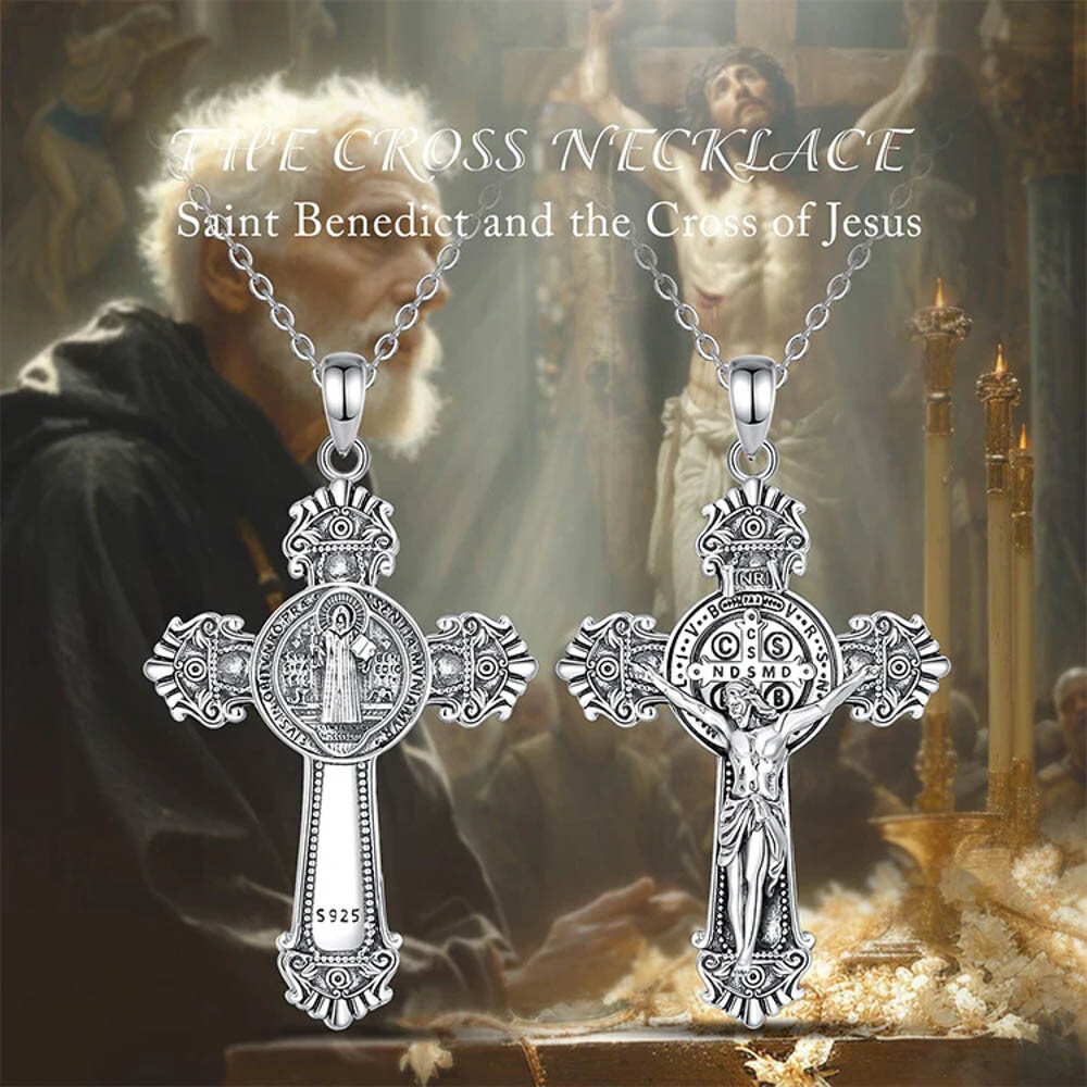 MEDWISE Heiliger Erzengel Michael Kette 925 Sterling Silber Kreuz Kette Saint Erzengel Michael Anhänger Kreuz Anhänger Kreuz Halskette Amulett Schmuck Für Herren Damen Sohn Männer