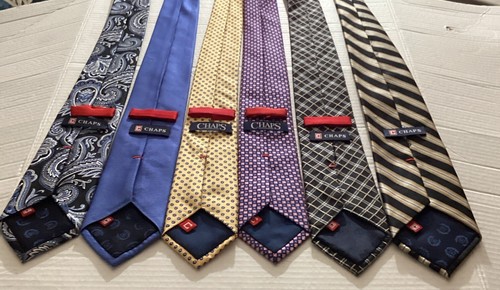 Chaps Ralph Lauren Men Tie Lot of 6 Paisley, Solid, Stripe, Foulard, 3.5”X58” - Picture 8 of 16