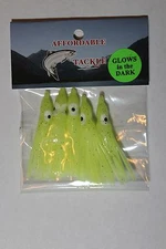 HOOCHIE SKIRTS 5CM GLOW IN THE DARK VARIOUS COLORS - SET of 5 CHARTREUSE Packs
