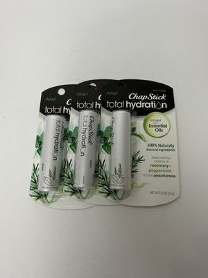 3x ChapStick Total Hydration Essential Oils Lip Balm Rosemary + Peppermint Peace