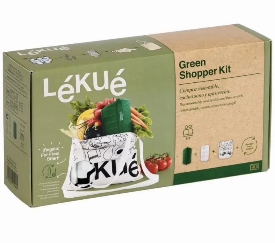 Lekue Steam Case for 1-2 People, Microwave and Oven Safe Green & Grocery Bag NIB - Image 3 of 4