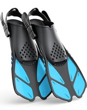 Greatever Snorkel Fins Adjustable Buckles Open Heel Swim Flippers Travel Size...