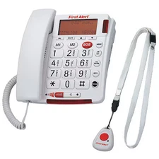 First Alert Sfa3800 Telephone, Curly Cord, White, Wall