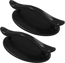 2 Pcs Self-Adhesive Pull Handles Black Modern No-Drill Cabinet Door Pulls