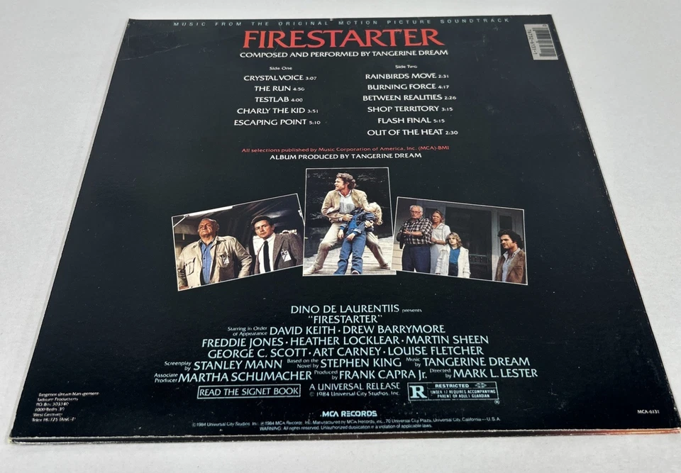 FIRESTARTER MOTION PICTURE SOUNDTRACK BY TANGERINE DREAM LP MCA-6131 - Image 2 of 4
