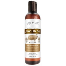 Lanolin Oil USP Grade By Velona 4 Fl Oz Refined Cold pressed Skin, Hair, Body