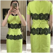 Carla Ruiz like green/black lace peplum style mother of the bride/groom dress 14
