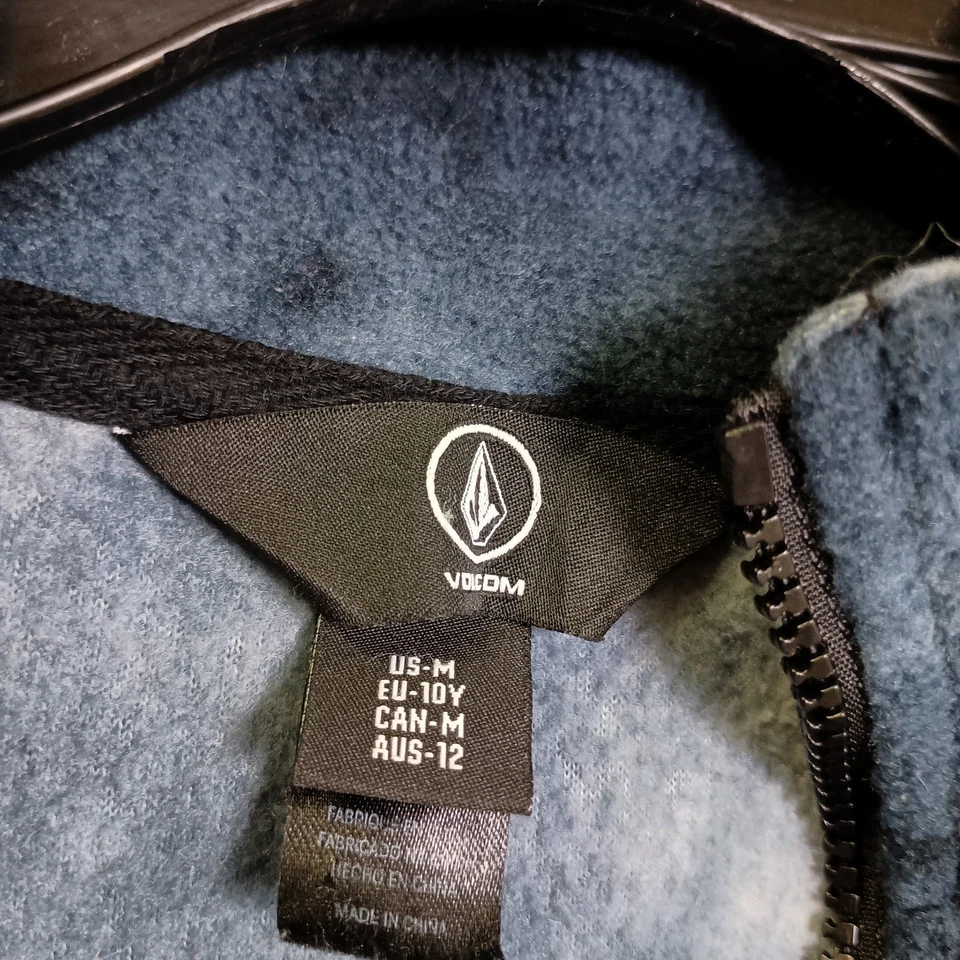 Volcom Boys Popover Fleece Sweater Size Medium Blue 1/4 Zip Long Sleeve - Image 4 of 4