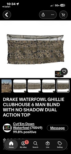 Drake Water Foul Ghillie Clubhouse 6 Man Hunting Blind Camo