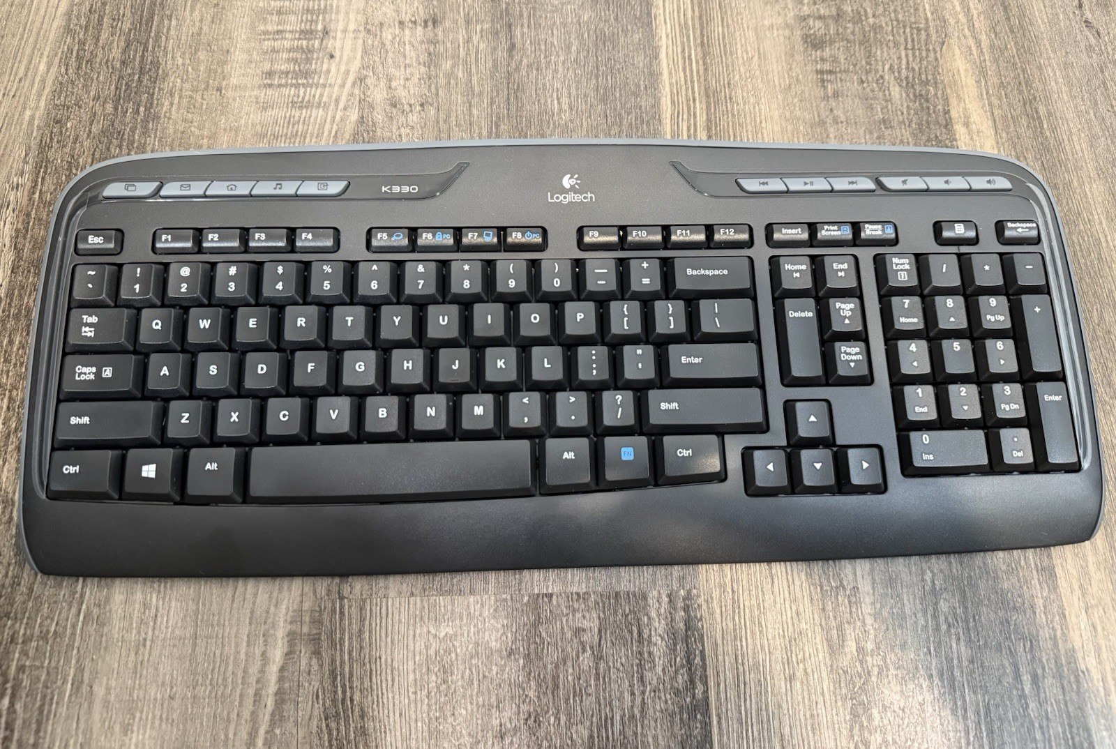 Logitech K330 Wireless Keyboard With Dongle New