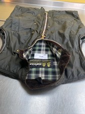 Barbour Westmorland Mens M 44in 1980s 2 Crest Vintage Green Waxed Gilet Jacket