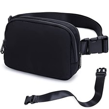 AROME Mini Belt Bag for Women, Fashion Waist Packs Fanny Pack Crossbody Black