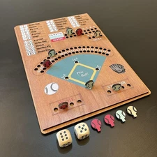 Baseball Dice Board Game,Fun Board Game with Dice,Wooden Baseball Games for Fami