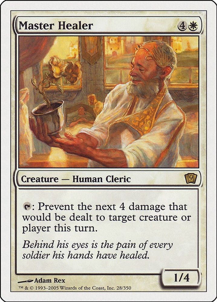 2005 Magic: The Gathering: 9th Edition Master Healer (#28, Rare, Lightly Played)