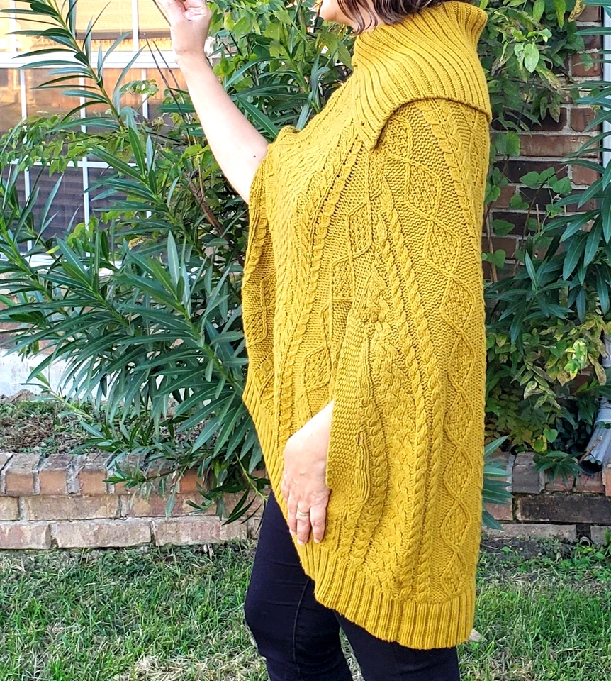 ANTROPOLOGIE Fiets Voor Cabled Cocoon Suéter Pescador Poncho Talla S/M Lana Foto 3 de 4