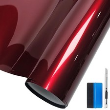 LZLRUN Premium Glossy Liquid Metal Red Car Vinyl Wrap DIY Self Adhesive