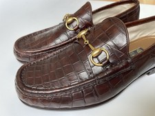GUCCI 1953 Genuine Brown Alligator Horsebit Loafers UK 7, US 7.5 $4800*