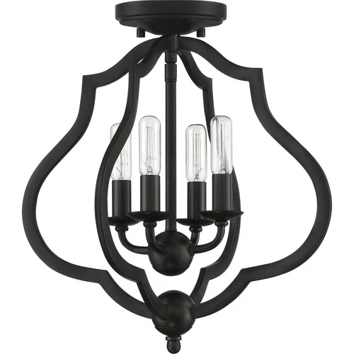 Quoizel OKF1715 O'Keefe 4 Light 15"W Semi-Flush Ceiling Fixture - Black - Picture 12 of 12