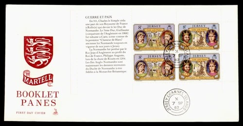 DR WHO 1982 GB JERSEY FDC MARTELL BOOKLET PANE MERCURY CACHET M62081