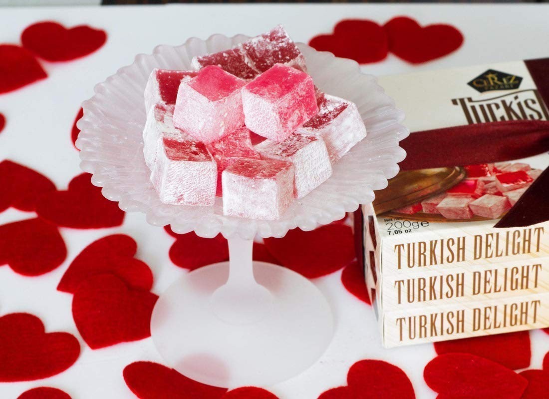 Turkish Delight Rose Flavor Soft Candy  No Nuts Gourmet Snack 40 Pcs