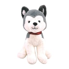 FAO Schwarz Plush Husky Dog 12 Inch Stuffed Animal Gray White Wolf Realistic Toy