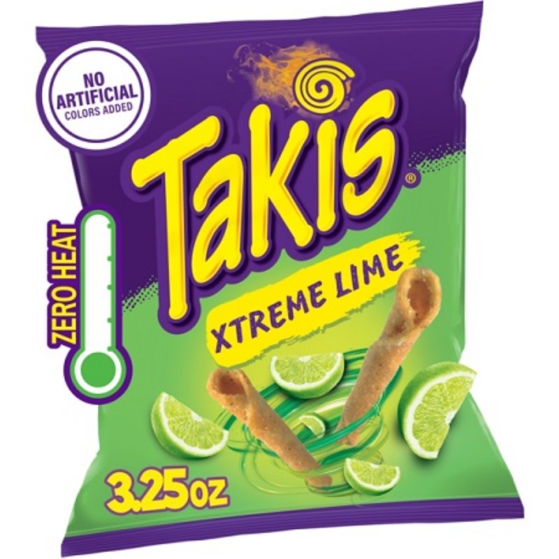 4x Takis Xtreme Lime Tortilla Chips Snack Spicy Crunchy Hot Chili