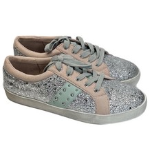 Sam Edelman Geri STARPOWER Blush/Silver Glitter Big Kids Size 5