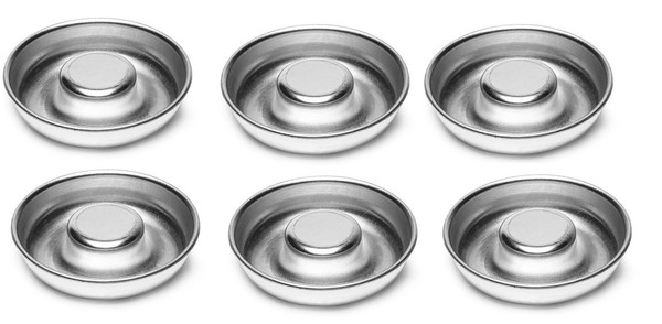 6 X Backform Kuchenform FüR Savarin/TöRtchen °65Mm/HöHe 15Mm WeißBlech Antihaft-image