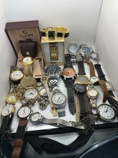 Huge Mixed Watch Lot 24 pcs Vintage Modern Elgin Pocket Watches Parts Repair