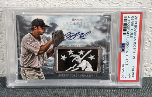 PSA 7 1/1 GERRIT COLE LOGOMAN GAME USED AUTO RC *BEST CARD OF THIS FUTURE HOF’er